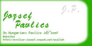 jozsef pavlics business card